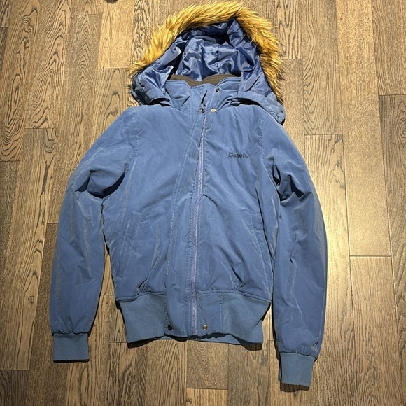 Bench Blue fur trim boy bomber puffer jacket Sz S - Picture 3 of 17